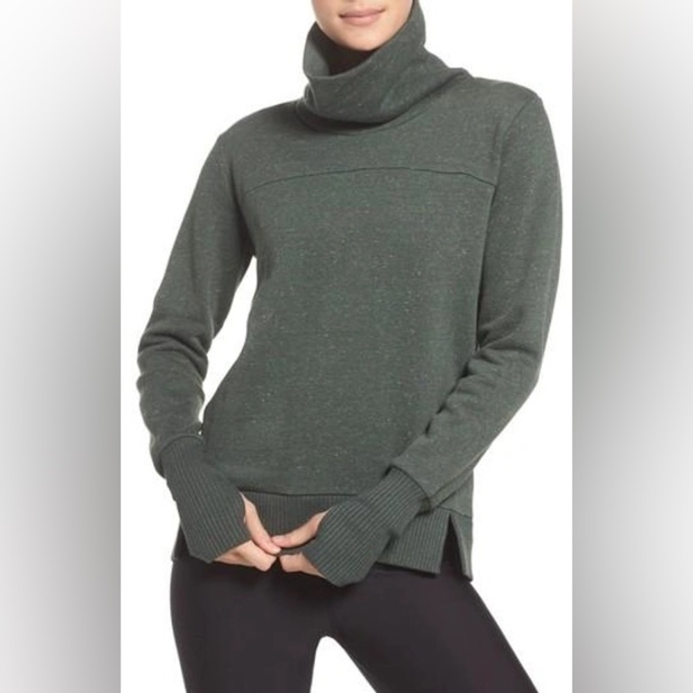Alo Yoga Haze Funnel Neck Sweatshirt In Hunter Heather